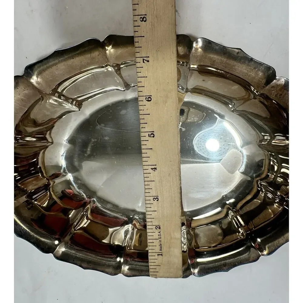 Vintage Silverplate Serving Tray Oval shape 10”x7”‎